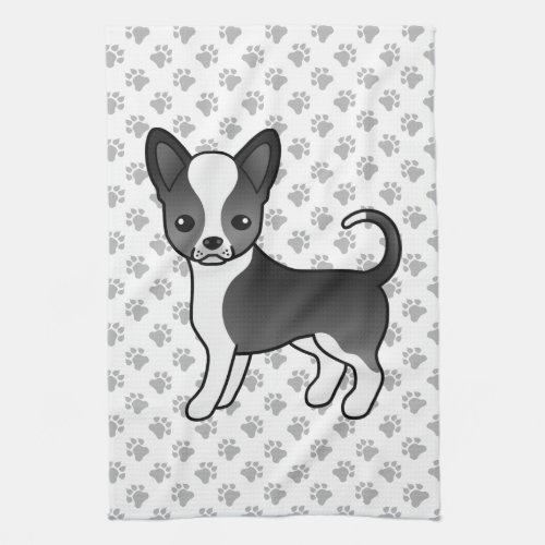 Black And White Smooth Coat Chihuahua Dog  Paws Kitchen Towel