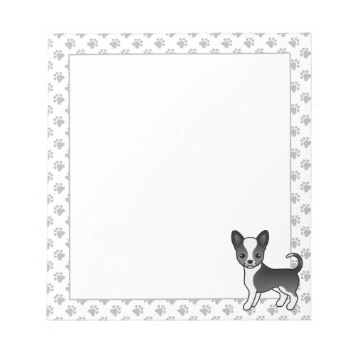 Black And White Smooth Coat Chihuahua Dog  Paws Notepad