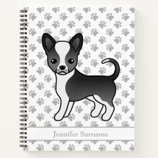 Black And White Smooth Coat Chihuahua Dog &amp; Text Notebook