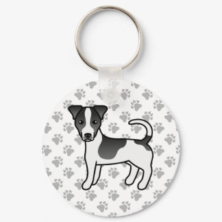 Black And White Smooth Coat Jack Russell Terrier Keychain