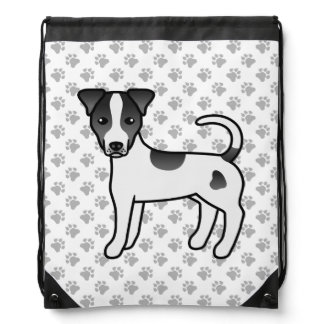Black And White Smooth Coat Parson Russell Terrier Drawstring Bag
