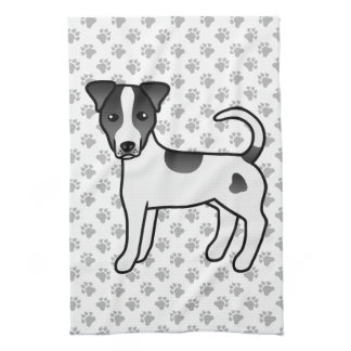 Black And White Smooth Coat Parson Russell Terrier Kitchen Towel