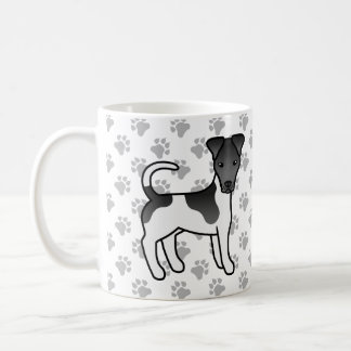 Black And White Smooth Fox Terrier Cartoon Dog Coffee Mug