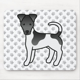 Black And White Smooth Fox Terrier Cartoon Dog Mouse Pad