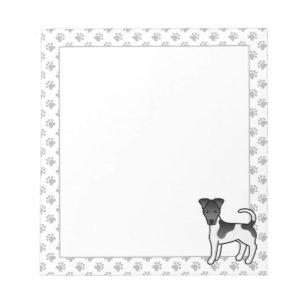Black And White Smooth Fox Terrier Cartoon Dog Notepad