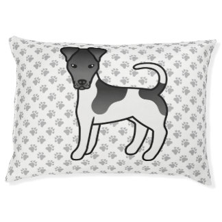 Black And White Smooth Fox Terrier Cartoon Dog Pet Bed