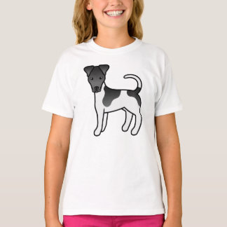 Black And White Smooth Fox Terrier Cartoon Dog T-Shirt