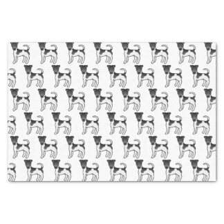 Black And White Smooth Fox Terrier Cartoon Dogs Tissue Paper