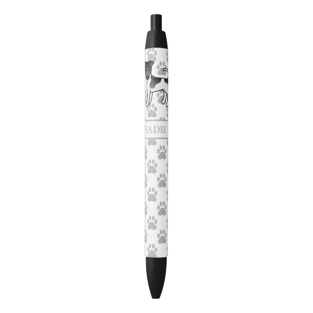 Black And White Smooth Fox Terrier Dog & Name Pen (Front Vertical)
