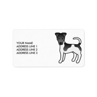 Black And White Smooth Fox Terrier Dog &amp; Text Label
