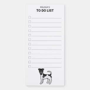 Black And White Smooth Fox Terrier Dog To Do List Magnetic Notepad