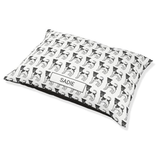 Black And White Smooth Fox Terrier Pattern  Name Pet Bed