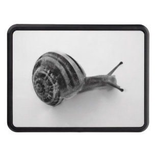 Black and white snail hitch cover