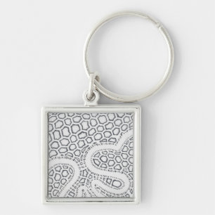Black and White Snake Scale Keychain