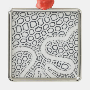 Black and White Snake Scale Metal Ornament