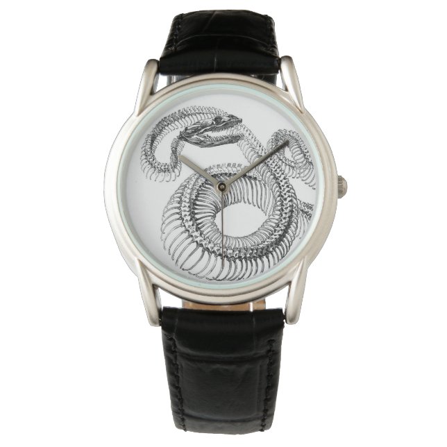 BLACK AND WHITE SNAKE SKELETON WATCH (Front)