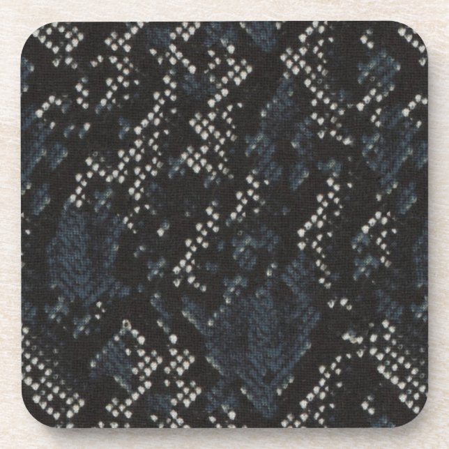 Black and White Snake Skin Drink Coaster (Front)