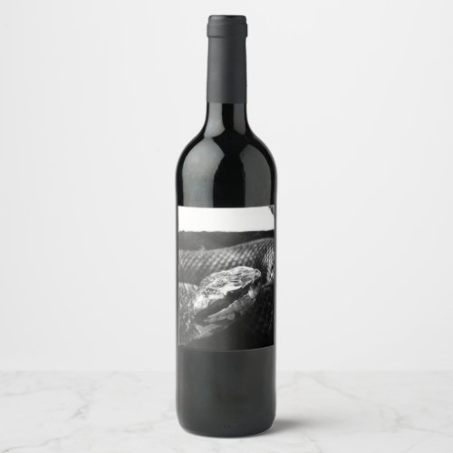 Black and white snake wine label