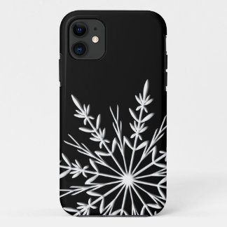 Black and White Snowflake iPhone 11 Case