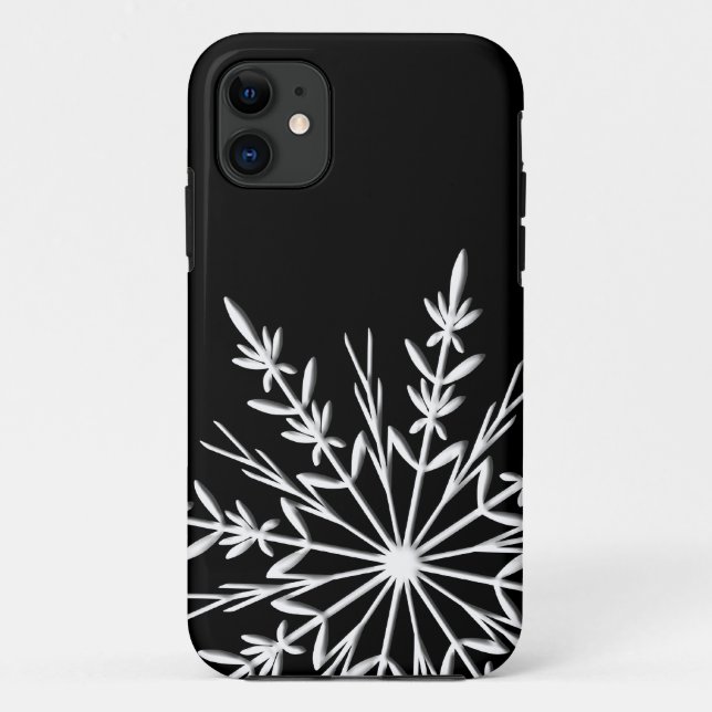 Black and White Snowflake Case-Mate iPhone Case (Back)