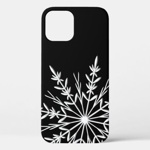 Black and White Snowflake iPhone 12 Case