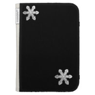 Black and White Snowflake Kindle Case