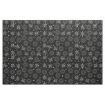 Black and White Snowflake Pattern Fabric