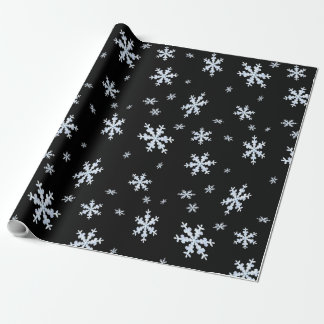 Black and White Snowflake pattern Wrapping Paper