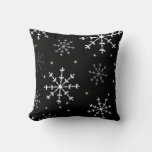 Black And White Snowflake Pillow at Zazzle