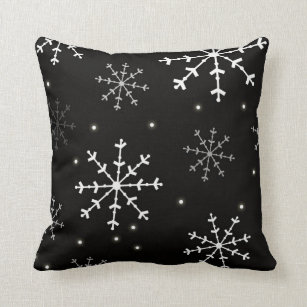 black and white christmas pillows