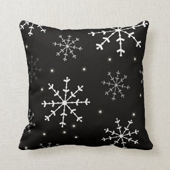Black And White Snowflake Pillow by BellaMommyDesigns at Zazzle