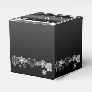 Black and White Snowflake Wedding Favor Box