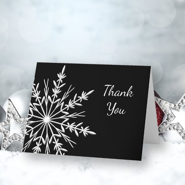 Black and White Snowflake Winter Thank You (Creator Uploaded)
