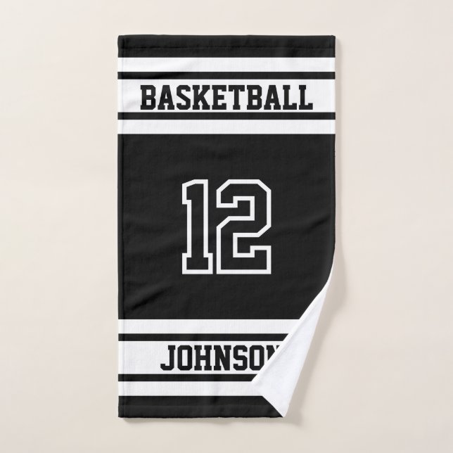 Black and White ⚽ Soccer - 100% Customize Hand Towel (Hand Towel)