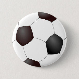 Black and white soccer ball button