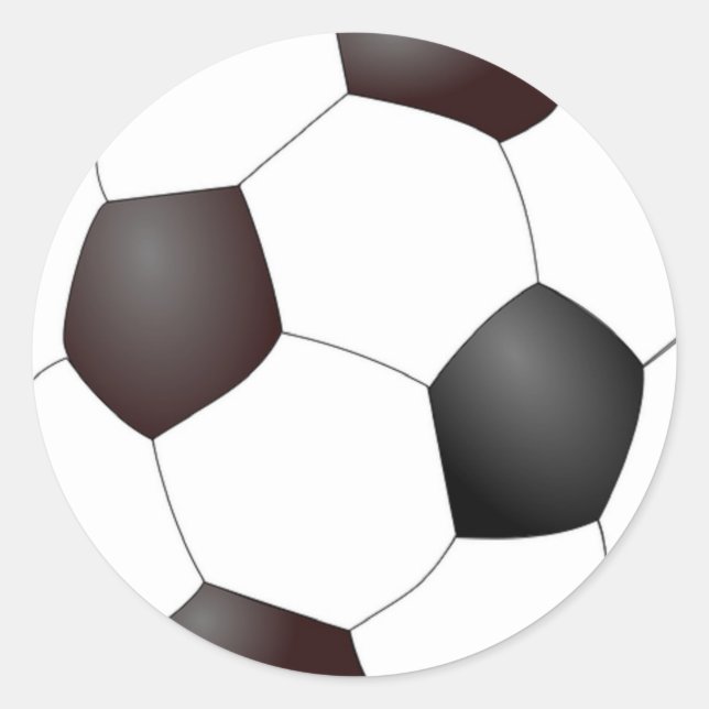 Black and white soccer ball classic round sticker (Front)