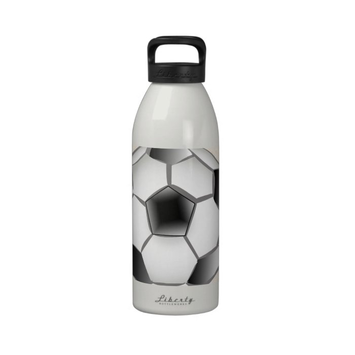 Black and White Soccer Ball Drinking Bottles
