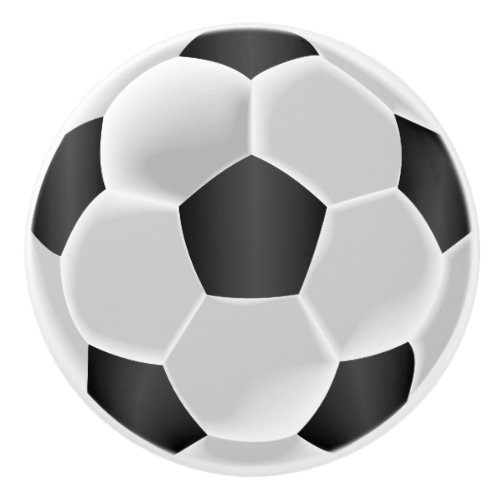 Black and White Soccer Ball  Football Ceramic Knob