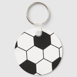 Black And White Soccer Ball Geometric Pattern  Keychain