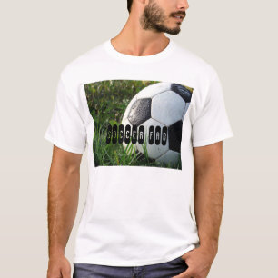 Black and White Soccer Ball in Green Grass T-Shirt
