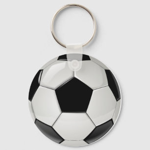 Black and White Soccer Ball Keychain (Keyring)