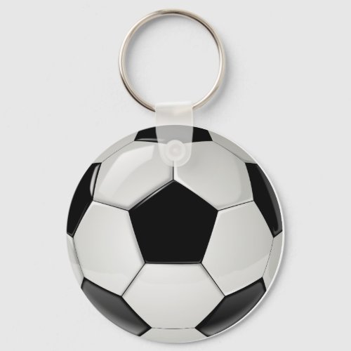Black and White Soccer Ball Keychain Keyring