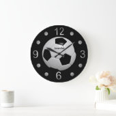 Black and White Soccer Ball Large Clock | Zazzle