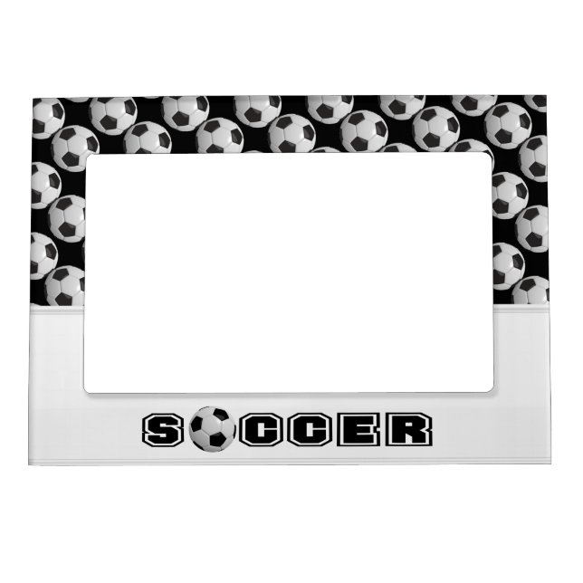 Black and White Soccer Ball Magnetic Frame (Front)