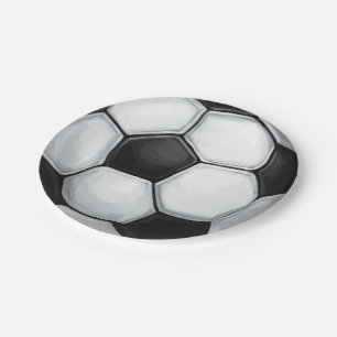 Black and White Soccer Ball Paper Plates