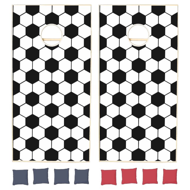 Black and white Soccer ball pattern Cornhole Set (Set)