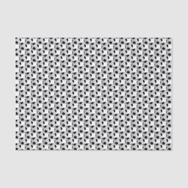 Black and White Soccer Ball Tissue Paper (Front)