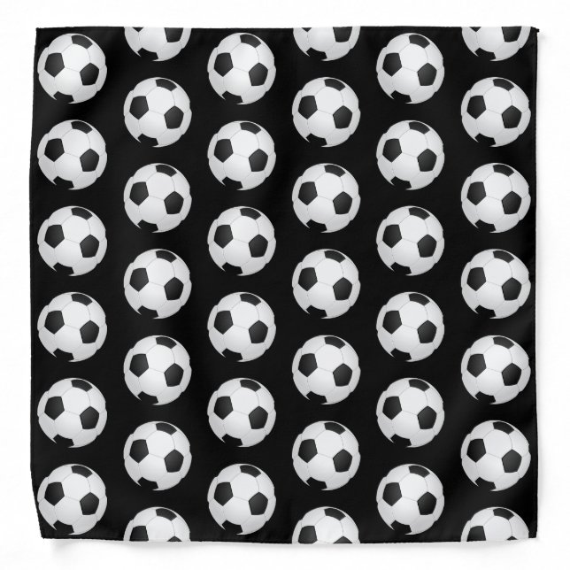 Black and White Soccer Balls Bandana (Front)