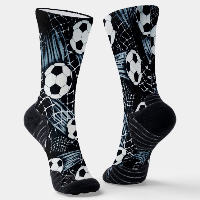 Black And White Soccer Socks (Angled)