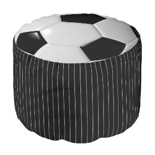 Black and White Soccer Sport Pattern DIY Color Pouf